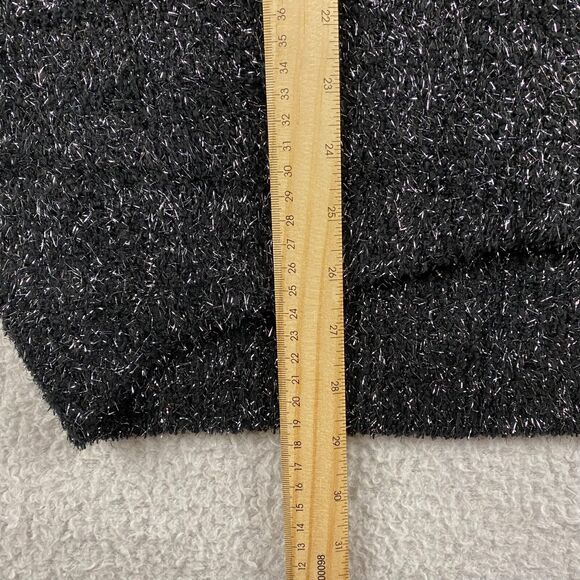 Ava & Viv Womens Sweater V Neck Black Silver Metallic Plus Size 3X (24W/26W) NWT - Picture 7 of 8